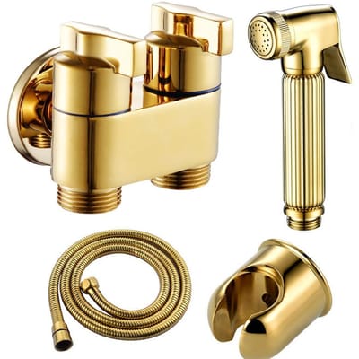 Badkamer Bidetsproeier Bidetkranen Toilet Handsproeier Messing Bidetset Toilet Bidetsproeier Zelfreinigende Douche Goud