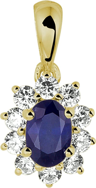 The Jewelry Collection Hanger Saffier En Zirkonia - Goud