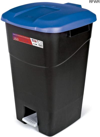 RFWR® Afvalemmer 60 liter met pedaal en blauw deksel