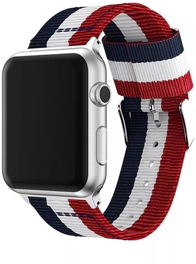Stravo Canvas Horlogebandje – Geschikt voor Apple Watch 42mm(Series 11/10) 41mm 40mm 38mm – Nederlands Vlagdesign – Stevig & Stijlvol – Voor Apple Watch SE 1 2 3 / Series 11 10 9 8 7 6 5 4 3 2 1