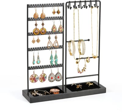 YONO Sieradenhouder - Sieradenrekje - Organizer voor Oorbellen - Kettingen - Armbanden - Opbergen - Zwart