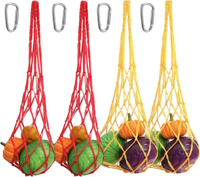 4 stuks voedernetzakken met haken voor kippen, eenden en vogels - Kippenaccessoires voor een betere voeding