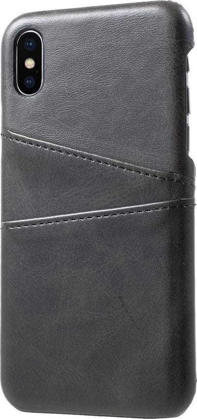 Casecentive Leren Wallet back case - Portemonnee hoesje - iPhone X / XS zwart