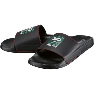 PARKSIDE Heren badslippers, Fan Edition (Zwart, 42)