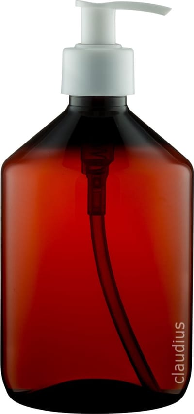 Lege Plastic Fles 500 ml PET Amber bruin - met witte pomp - set van 10 stuks - Navulbaar - Leeg