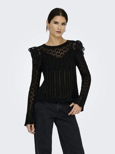 ONLY - ONLASHLEY LS O-NECK MIX KNT - Meisjes - Gebreide truien