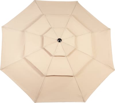 STILVORA Parasol Dubbelzijdig – 14,8 Voet – Staal – Khaki – Buiten Schaduw Voor Tuin Terras En Zwembad – Kantelbaar Met Slinger