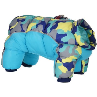 Winter Huisdier Hond Jas Jas Verdikken Warme Kleding Voor Honden Waterdicht Reflecterend Puppy Jumpsuits Chihuahua Franse Bulldog Kleding 10 blue