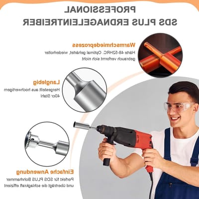 Diepte-invoeggereedschap voor grondpennen met SDS PLUS Ø13.5mm, ideaal voor het plaatsen van aardingsstangen en grondpennen