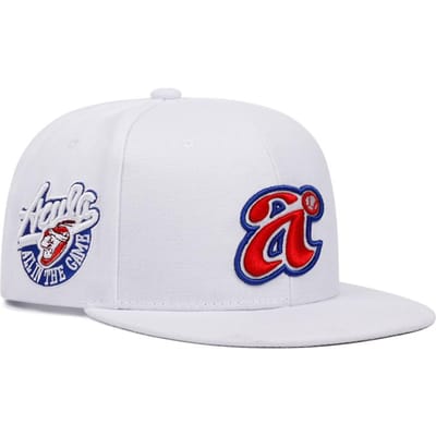 Trend Nieuwe Platte Klep Hoed Met Geborduurde Letter A Straat Hip Hop Hoed Buiten Zonnescherm Baseballpet Unisex white