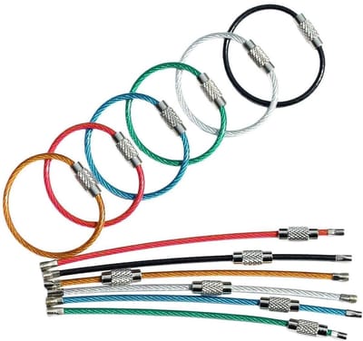 Dailygoods- Sleutelhangers 36 Stuks - Roestvrij Staal 10 cm - Kabelringen 2 mm - Bagagelabels - Verstelbare Lussen - Lichtgewicht en Duurzaam - Draadringen