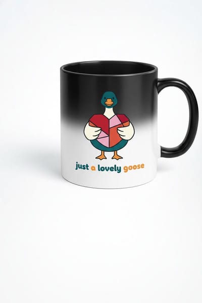 Magische Mok 'Just a Lovely Goose' - Warmtegevoelige Mok met Lieve Gans