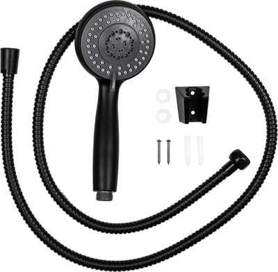 haushalt 33020 – douchekop met wandstang – mat zwart