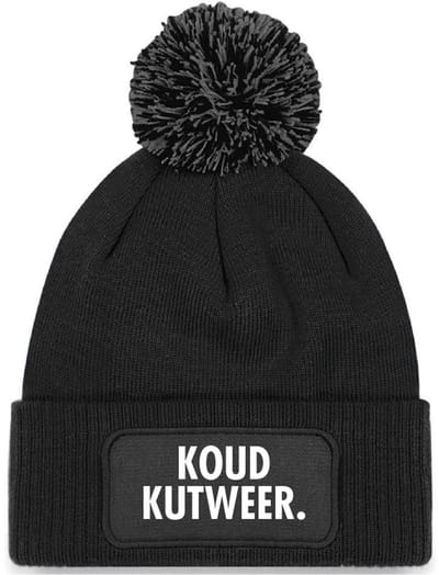 Koud kutweer wintermuts zwart met pompoen - soBAD. | Wintersport | Après ski outfit Warme Muts voor Volwassenen | Heren en Dames Beanie