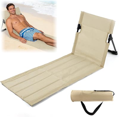 Comfortabele Vloerstoel voor Buiten met Rugleuning - Opvouwbare Lichtgewicht Strandstoel voor Kamperen, Reizen en Thuisgebruik - Ideaal voor Strand en Tuin