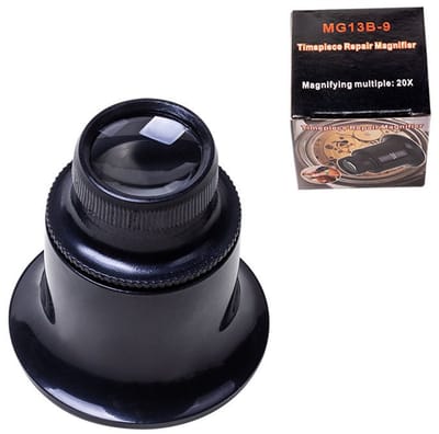 Draagbaar 20x handvergrootglas, vergrootglas met koepelvormige optische lens, vergrootglasoogrand, geschikt voor edelstenen, diamanten, postzegels, kranten lezen, handwerk, horlogereparatie