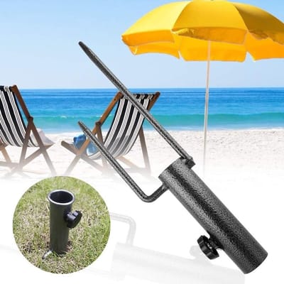 Parasol Anker - Strand Houder - Buiten Stabiliseren - Vulbaar Met Zand - 27 x 13 cm - Zilver