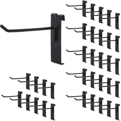 35 stuks metalen roosterwandhaken, 10,2 cm haken voor rasterpanelen met inkeping, commerciële gridwall accessoires pennen voor winkel, garages, show, werkplaats