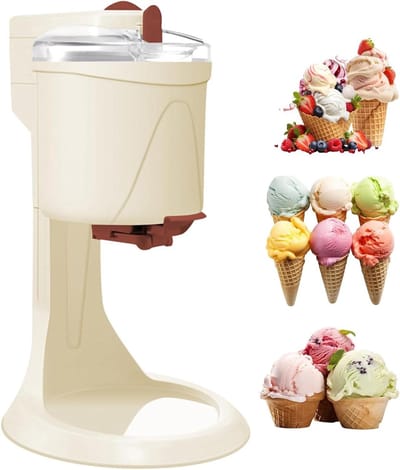 Mini IJs Machine - Soft Serve Maker - Thuis Desserts Maken - Snelle Bereiding 10 Minuten - 1000ml Capaciteit - Wit