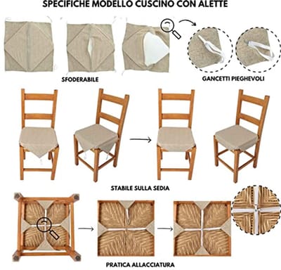 Jacquard Zitkussens Melange 4-delig - Comfortabele en Praktische Kussens voor Stoelen