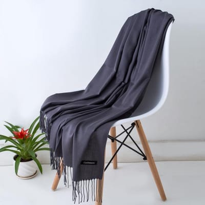 Mode Pompons Écharpe Femme Châles et Enveloppements Dame Créateur Uni Féminin Hijab Étoles Long Pashmina Foulard Foulards de Tête 70x200cm gray