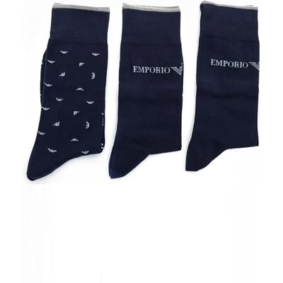 Emporio Armani Heren 3 paar sokken Gift Set in Navy