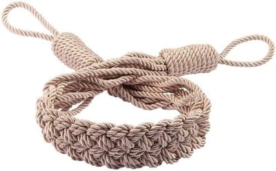 Gordijn Tiebacks - Gordijn Hangers - Raam Decoratie - Katoen Geweven Touw - 1 Stuk - Donker Beige