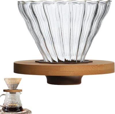 Koffie Druppelaar - Handmatige Brouwer - Koffie Zetten - Stevige Glazen Constructie - 10 x 10 x 7 cm - Helder