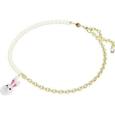 Collier pendentif lapin zodiacal Swarovski lapin assemblé pour femme Or Blanc 5647970 Box (Random Color) white