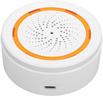 Slim Sirene Alarm - App Alarm Geluid - Huisbeveiliging Melder - 90dB Speaker Strobe - 55 meter bereik - oranje