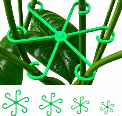 Plantensteun Set 4 Stuks – Verstelbare Plant Support Clips voor Monstera & Kamerplanten – Groene Plantenhouder in 4 Maten – Steunframe voor Stengels, Bloemen & Klimplanten