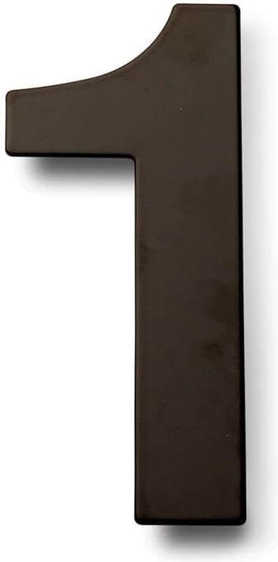 Huisnummer Zwart RVS nr. 1 - 20 cm hoog - Modern RVS Huisnummer - Zwart Roestvrij Staal