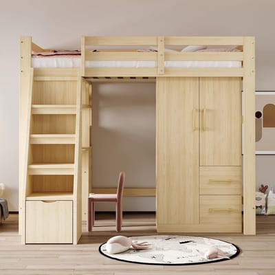 Luxe Kledingkast – Naturel – 70x40x135 cm – Industrohome