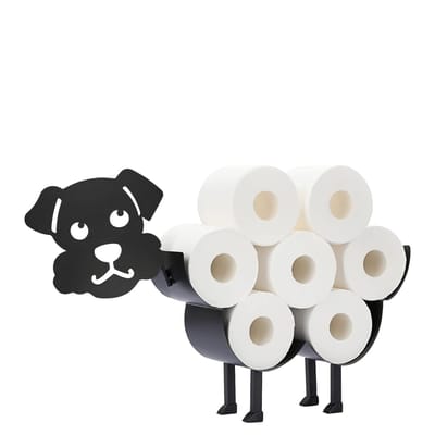 Sanics® Reserverolhouder Hond – Vrijstaand & Ophangbaar – WC Papier houder – Toiletrolhouder Zwart – WC Rolhouder staand 7 Rollen