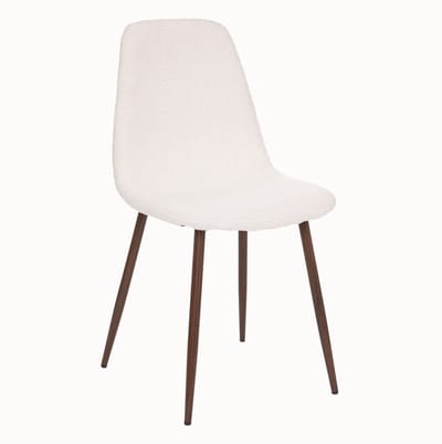Atmosphera Eetkamerstoel Roka pluche wit wit