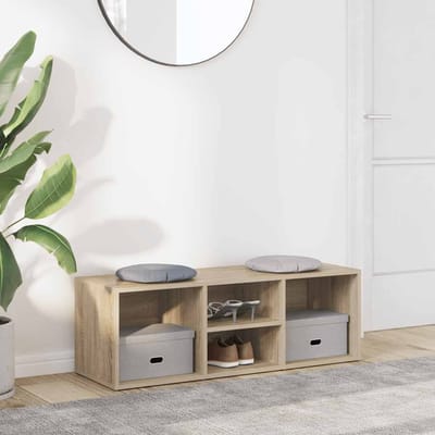 vidaXL - Schoenenopbergbank - 102x35x35 - cm - bewerkt - hout - sonoma - eikenkleur