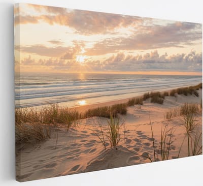 Saammp - Canvas Schilderij - Strand En Zee - duinen - 30x20 - Foto op canvas - Wanddecoratie - muurdecoratie Woonkamer - Slaapkamer decoratie - Canvas Print
