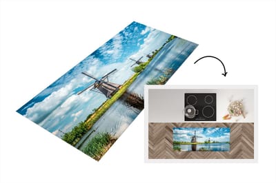 Keukenloper - Loper keuken - Molen - Lucht - Nederland - 120x50 cm - Keukenloper vinyl