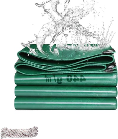 Afdekzeil PVC - Beschermhoes Dekzeil - Materiaal Beschermen - UV-bestendig Scheurvast - 2x3 m - Groen