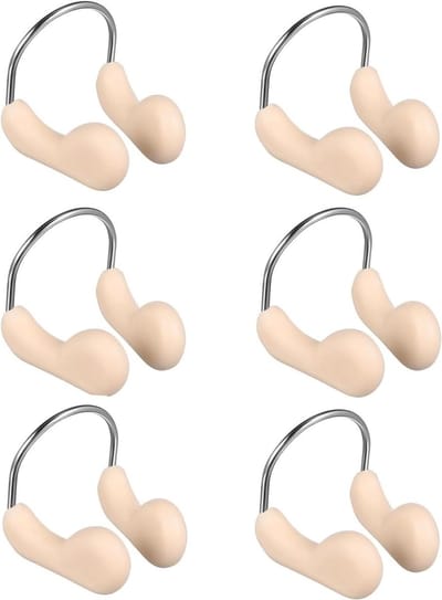 Neusclips Zwemmen - Zachte Clips - Watersport Plezier - Verstelbare Pasvorm - 6 Stuks - beige