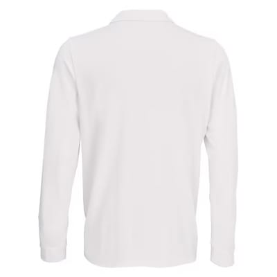 SOLS Unisex poloshirt met lange mouwen van katoen voor volwassenen (Wit)