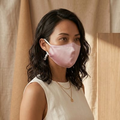 YOSMO Luxe Zijden Mondkapje - Oudroze - Pastelroze - Anti Acne en Hypoallergeen - 100% Moerbei Zijde - Wasbaar