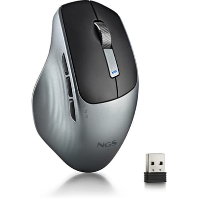 NGS Lush Stille Draadloze Muis – 2.4 GHz + Bluetooth - Oplaadbaar - 6 knoppen