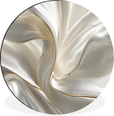 WallCircle - Wandcirkel - Muurcirkel - Stof - Plooien - Goud - Aluminium - Dibond - 30x30 cm - Binnen en Buiten
