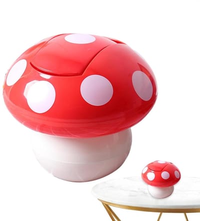 Tafelafvalemmer - Prullenbak Paddenstoel - Bureau Organisatie - Handige Deksel Functie - 236 cm Hoog - Rood