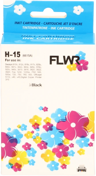 FLWR - Cartridges / HP 15 / zwart / Geschikt voor HP