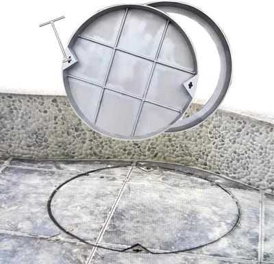 Rond Putdeksel - Septic Tank Afdekking - Veilige Toegang - Onzichtbaar Ontwerp - Diameter 65 cm - Zilver