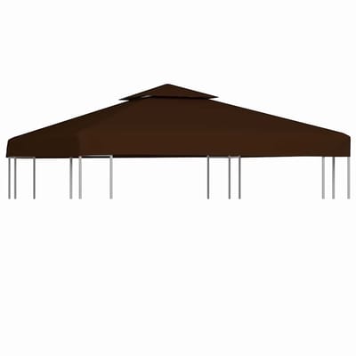 Partytent Reserve Dak - 3 x 3 Meter - Bruin - 2-Tier (Dubbel Dak) - 310 g/m² - Waterdicht met PVC-Coating - Inclusief Klittenbandbevestiging