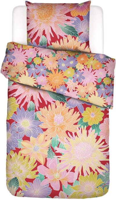 Essenza Flower Fling Dekbedovertrek Happy red - Eenpersoons – 140x200/220 cm
