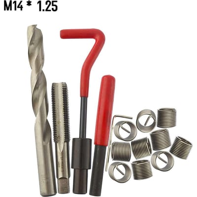 Kit d'insertion de réparation de filetage métrique M5 M6 M8 M10 M12 M14, outil de bobine Helicoil Car Pro M14-1.25